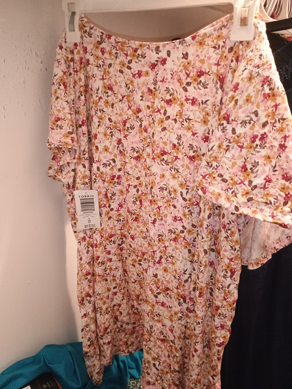 Torrid Floral Midi Dress in Pink & Mustard